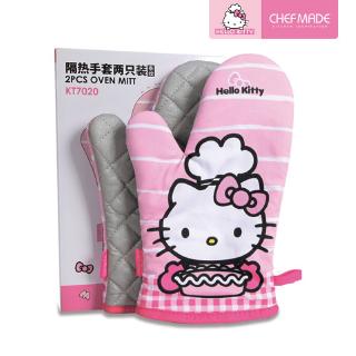 Bộ 2 găng tay cách nhiệt CHEF MADE KT7019/KT7020 sọc rằn ri/Hello Kitty dày dặn chống trượt dùng cho nhà bếp lò nướng