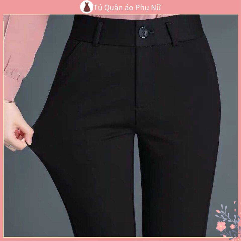 Quần Tây Nữ Lưng Cao Đầm Nữ Trung Niên Quần Tây Ống Đứng Lưng cao Co Giãn Phong Cách Mới Xuân Hè Thu Cho Phụ Nữ trung Niên OL