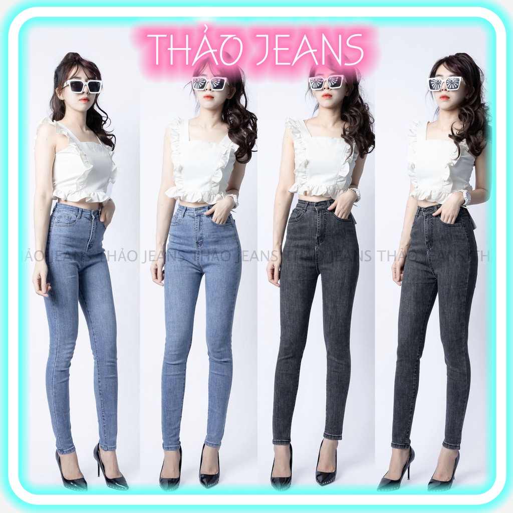 Quần Dài Nữ Dáng Ôm Có Gấu , Quần Jean Co Giãn Lai Cuốn (2 Màu)