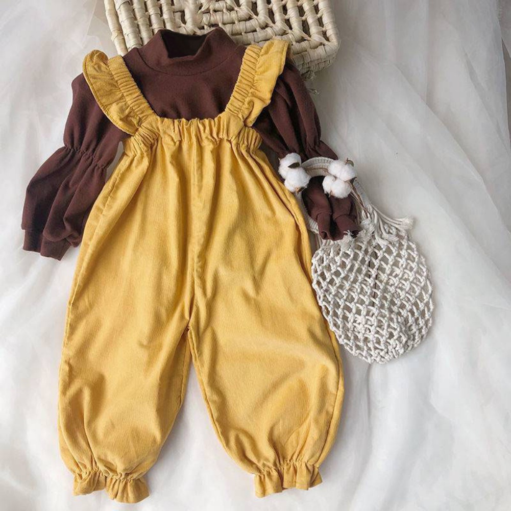 Bộ Áo Khoác + Yếm Thời Trang Mùa Thu Hàn Quốc Dành Cho Bé Gái