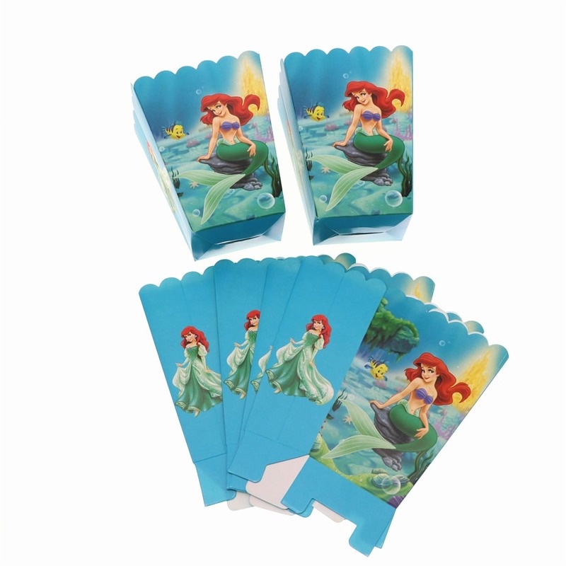 Bộ Khăn Ăn Dùng Một Lần In Họa Tiết Nàng Tiên Cá Cho Bé Gái