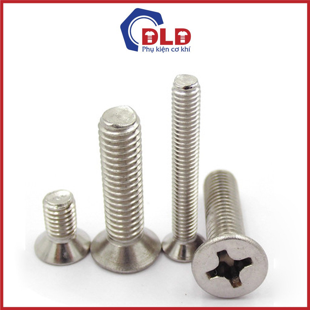 Set 20 Bulong inox M8, M10 LGC đầu bằng, lục giác chìm đầu chỏm cầu các size