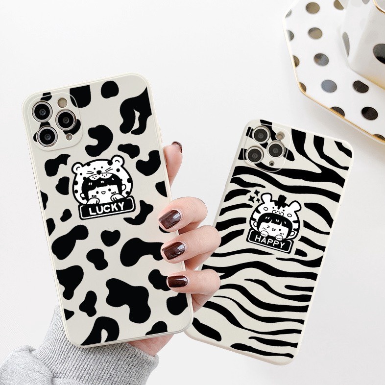 Ốp lưng BVC cạnh vuông giả 14 đốm lucky 5 6 5s/6/6plus/6s/6splus/7/7plus/8/8plus/x/xr/xs/11/12/pro/promax/13/14Promax