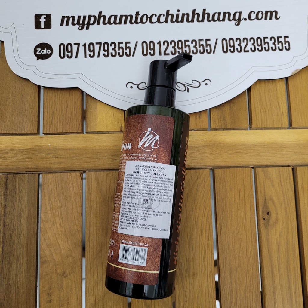 Lẻ dầu gội hoặc dầu xả Masaroni biotin collagen phục hồi 500ml - 800ml