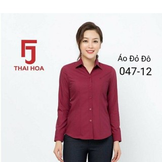 Áo Sơ Mi Thái Hòa Màu Đỏ Đô 047-12