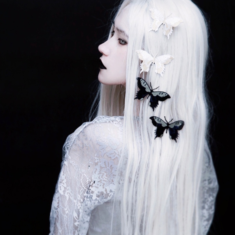 Trâm Cài Tóc Thêu Hình Bướm Phong Cách Gothic