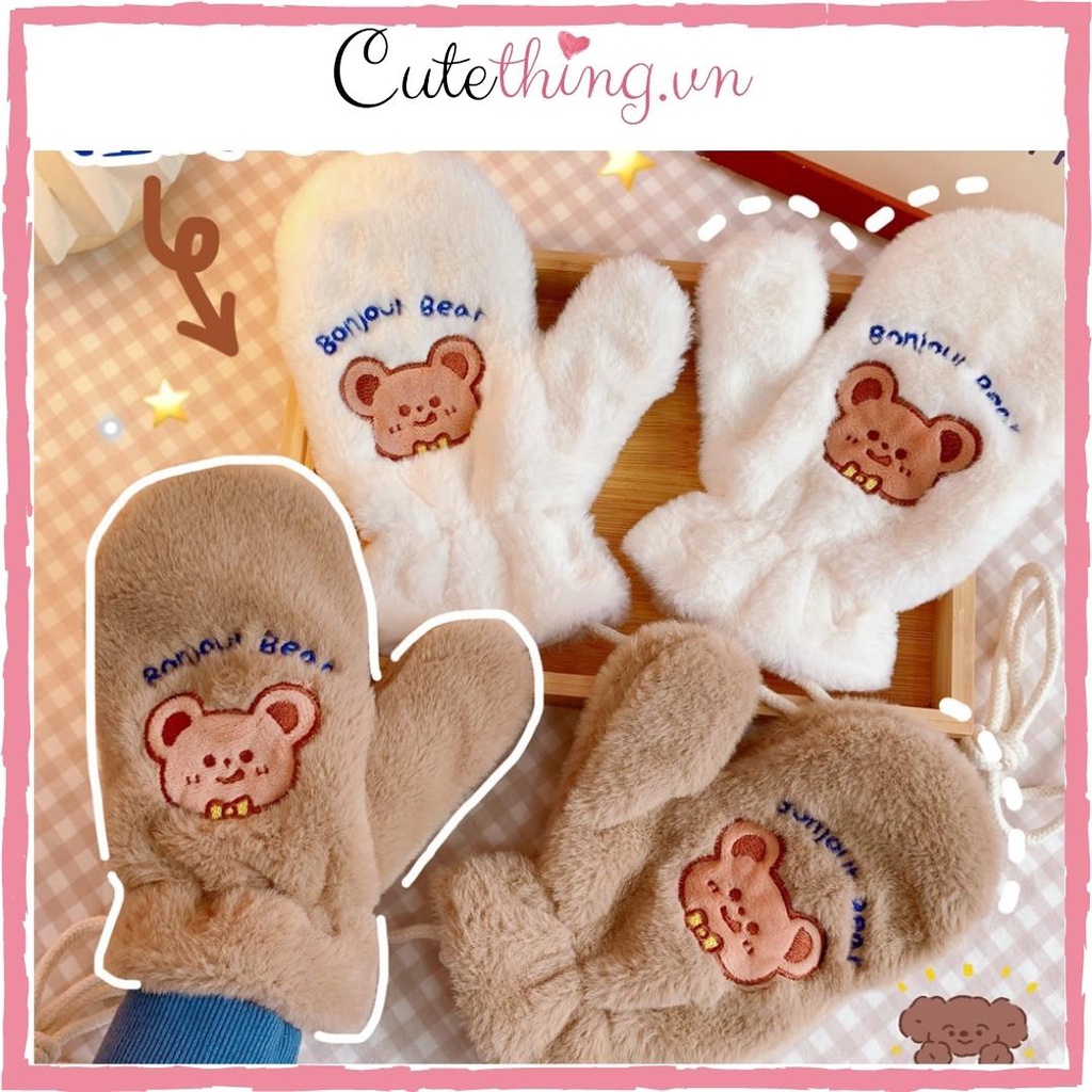 Bao Tay Len Nam Nữ Dễ Thương, Bao Tay Hình Gấu Thỏ Cute Hàn Quốc
