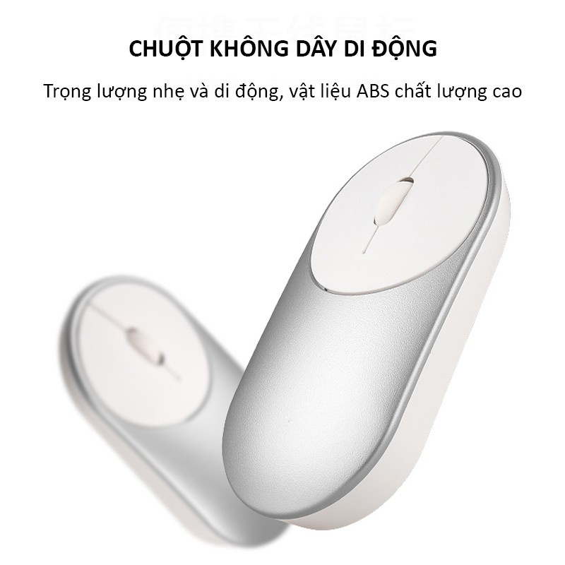 Chuột không dây 2.4GHz thiết kế đẹp mắt gọn nhẹ pin rời không tạo tiếng ồn bảo hành 12 tháng M3 chuột máy tính