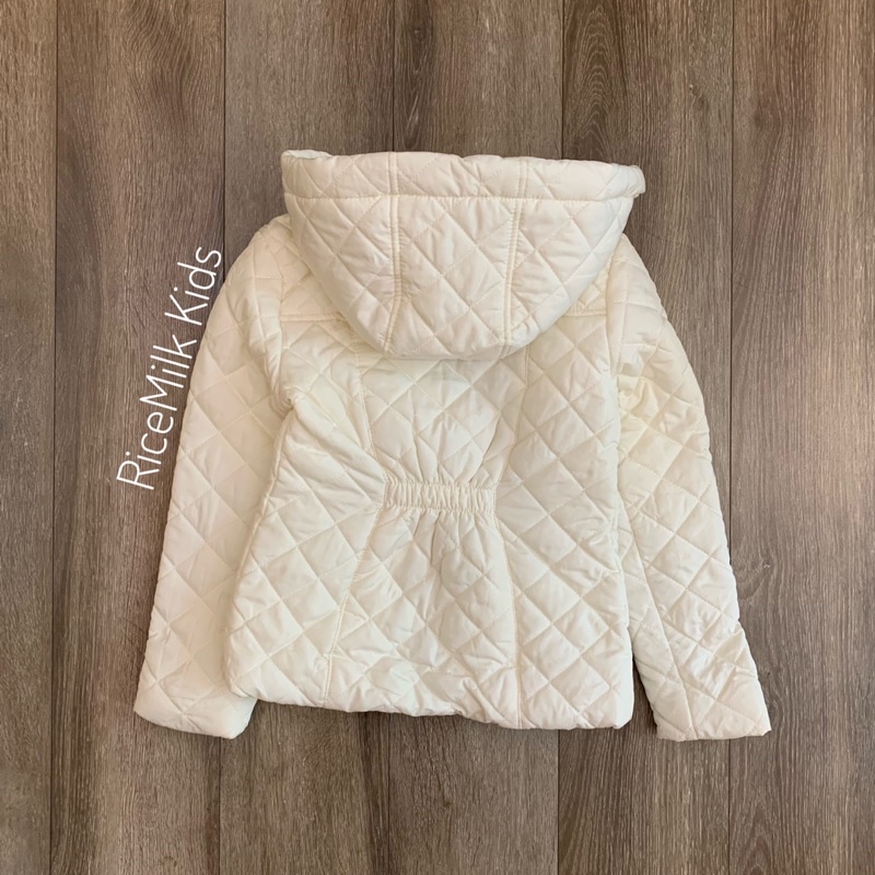(4y-7y)Áo khoác trần trán màu trắng kem siêu nhẹ xuất dư xịn cho bé gái