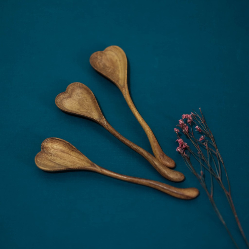 Muỗng gỗ hình trái tim - Thìa gỗ -  wooden spoon