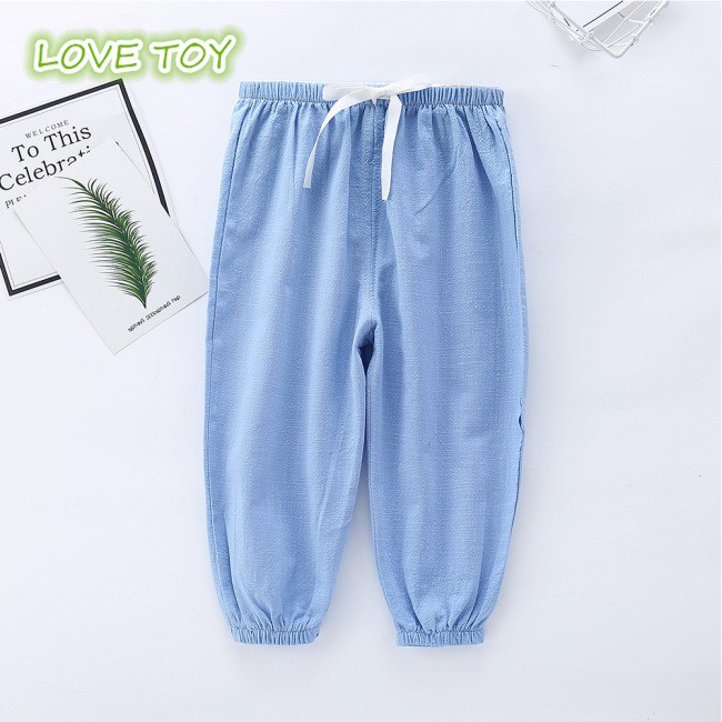 Quần Dài Vải Cotton Mỏng Chống Muỗi Thời Trang Mùa Hè Cho Bé