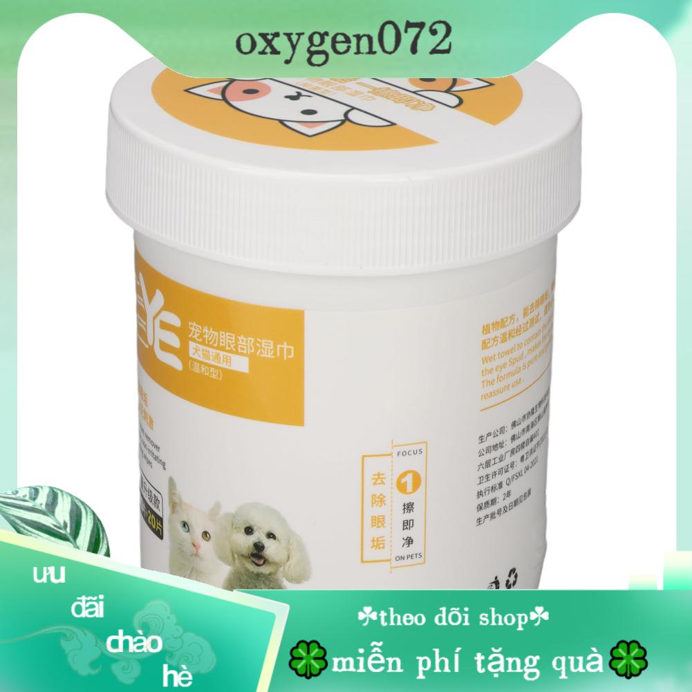 Oxygen072 200 cái Khăn giấy lau mắt cho thú cưng Giữ ẩm dịu nhẹ vết rách Làm sạch khăn vệ sinh dành chó mèo