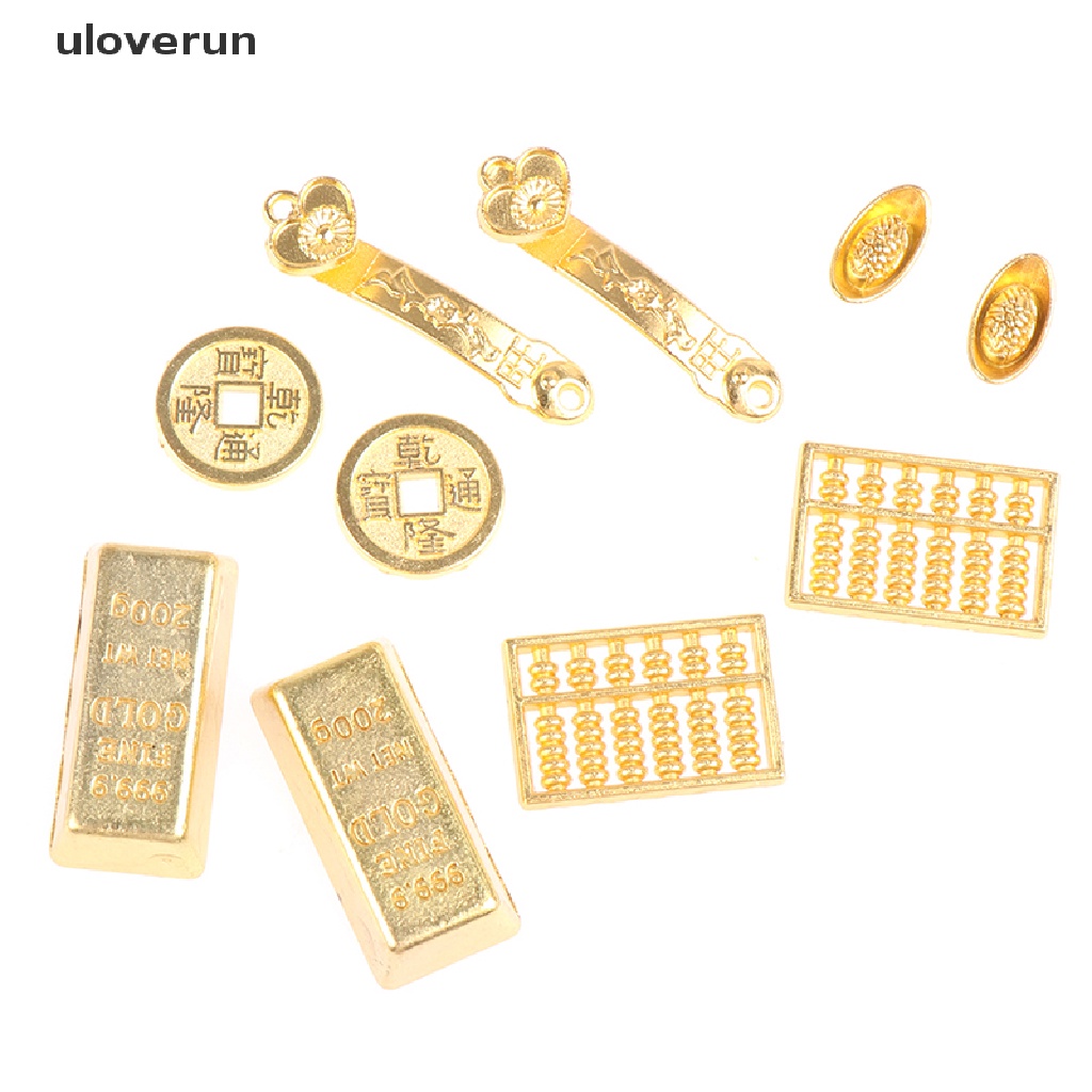 Mô Hình Viên Gạch Mini Bằng Đồng Màu Vàng Tỷ Lệ 1: 12 Dùng Trang Trí Nhà Búp Bê