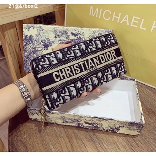 Ví dài dior thổ cẩm vừa điện thoại có hộp size 20