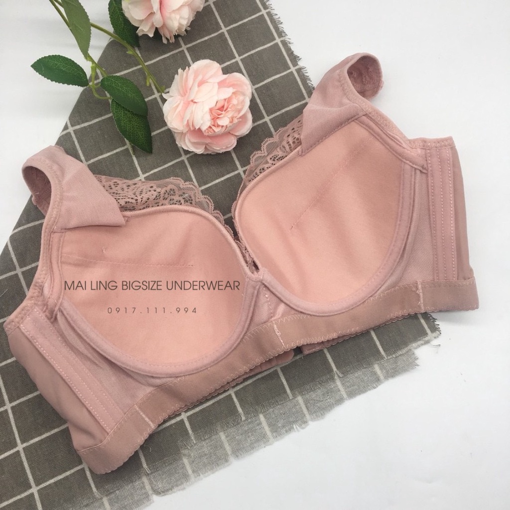 Áo ngực định hình Bigsize có gọng, đệm mỏng, bảng lưng to 6 móc che mỡ lưng