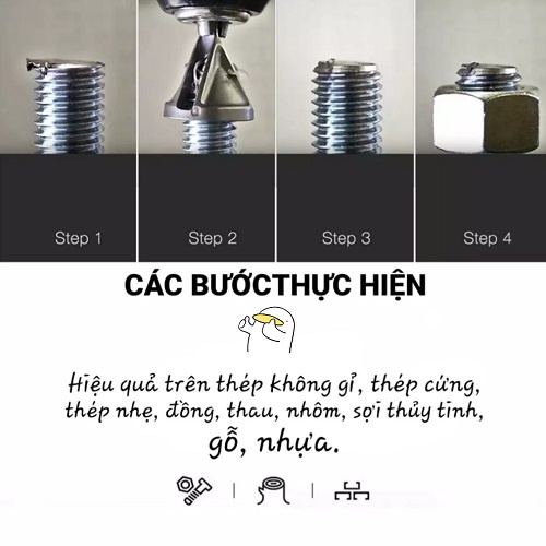 Dụng Cụ Vát Cạnh Ngoài, Sửa Chữa Bulong Hư Gắn Máy Cầm Tay Kim Thép Nguyên Khối