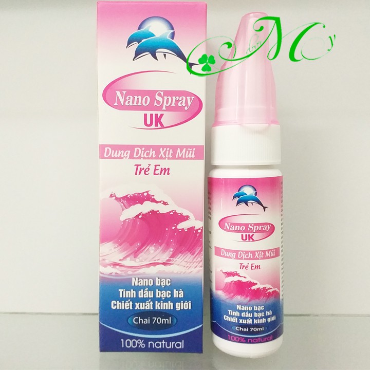 Xịt rửa mũi Nano Spray UK Trẻ em - Chứa nano bạc - Bảo vệ mũi, phòng ngừa viêm mũi