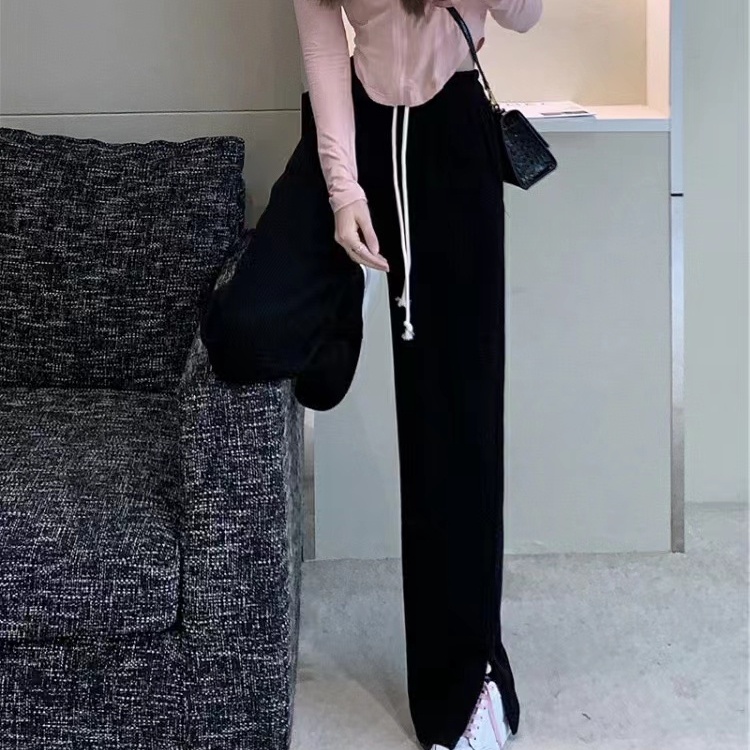 SUXI Quần ống rộng Lưng Cao Màu Sắc Đơn Giản Thời Trang Xuân Hè Cho Nữ