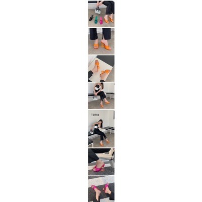 Giày cao gót mũi vuông chất liệu da thời trang thời thượng cho nữ 4.13 inch