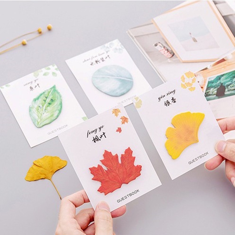 Giấy ghi chú hình chiếc lá dễ thương