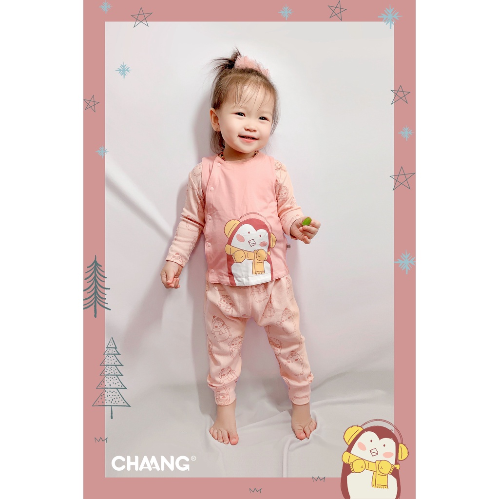 [CHÍNH HÃNG] Áo gile 2 mặt trẻ em chất liệu cotton mềm mại họa tiết Snow Chaang