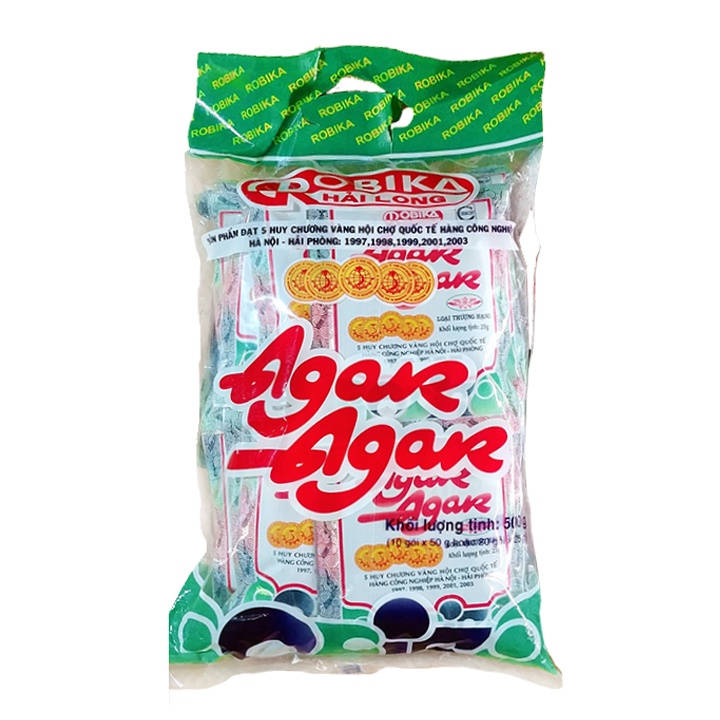 Bột rau câu giòn Agar Robika Hải Long gói 500g