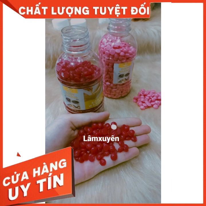 Sáp wax lông nóng BODY WAXING 150Gram   FREESHIP được làm từ nhựa và dầu thực vật, có độ dính cao và tính linh hoạt.