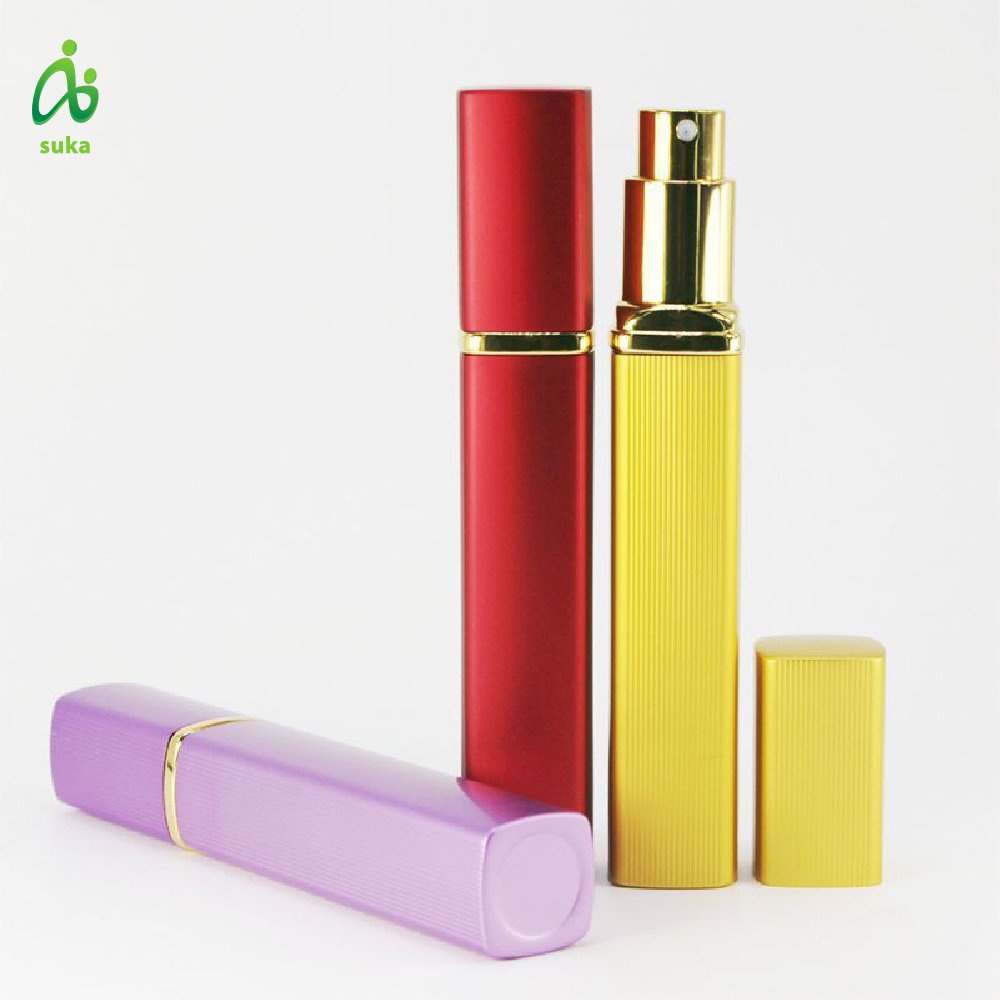 Bình xịt chiết nước hoa thủy tinh 12ml (Vỏ nhôm sọc) nhiều màu SK
