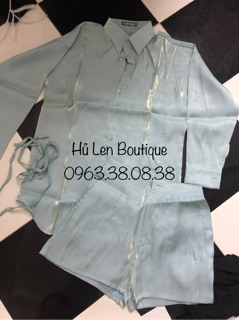 SET ÁO SƠMI CỘT EO QUẦN SHORT (KÈM HÌNH THẬT)