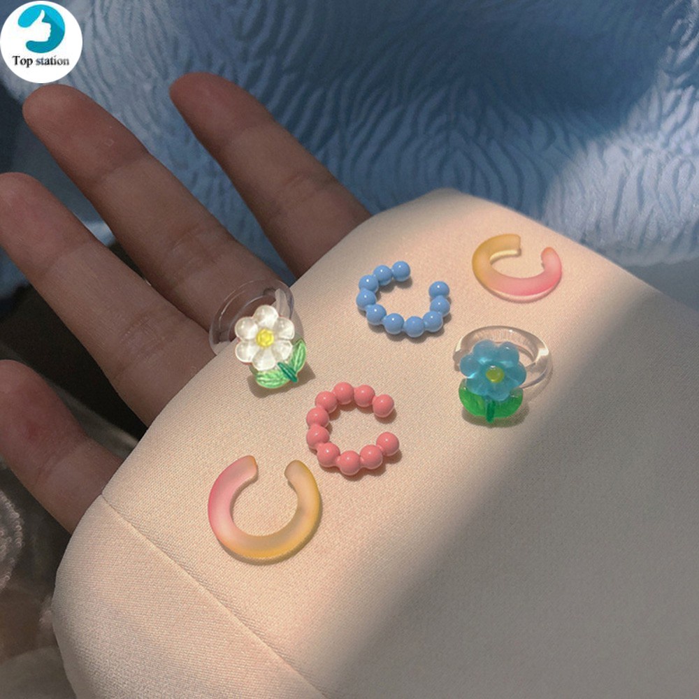 Màu Sắc Bông Tai Kẹp Hình Hoa Bằng Acrylic Không Xỏ Lỗ Màu Dễ Thương Cho Nữ