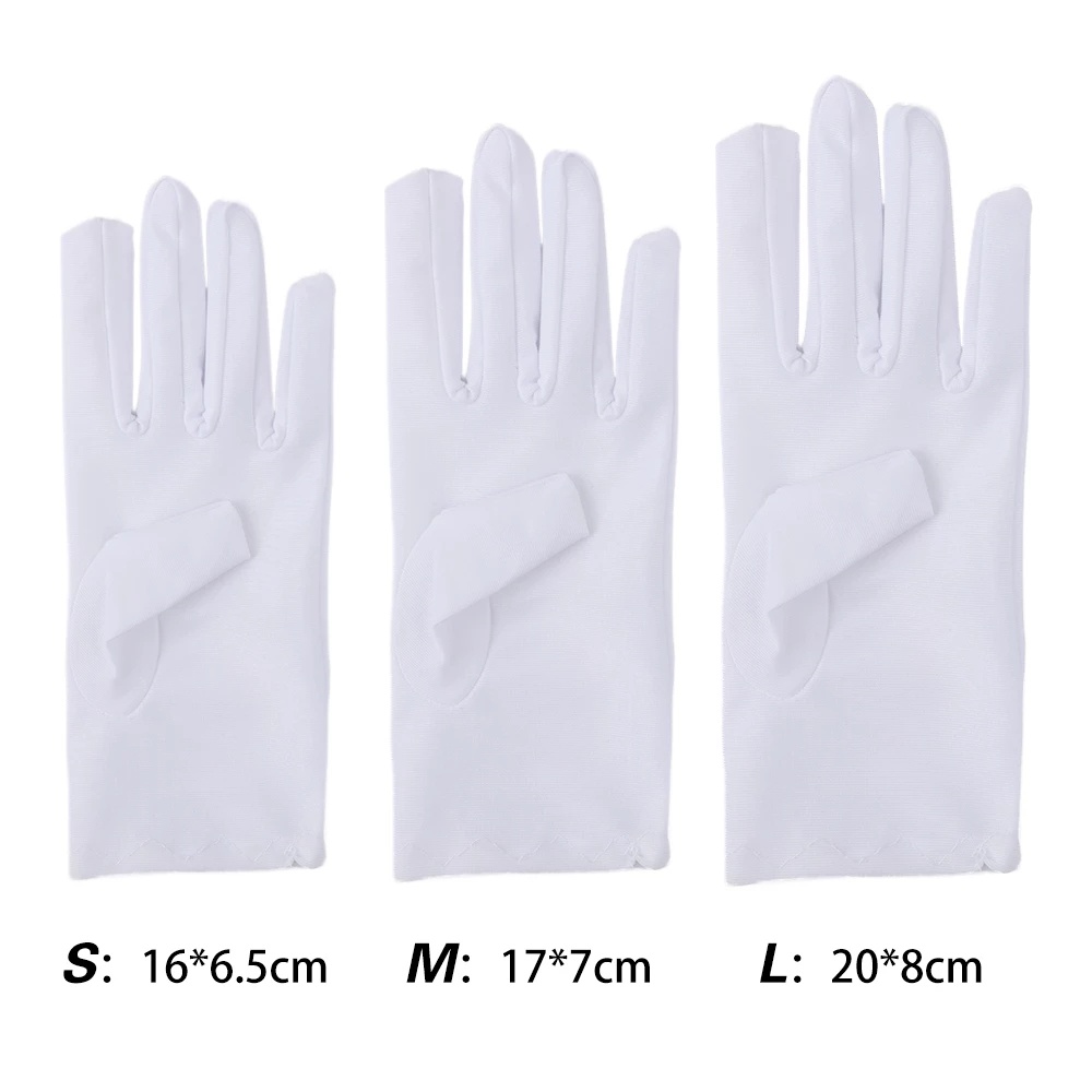 Găng Tay Công Chúa Vải Satin Mềm Mại Co Giãn Hình Bông Hoa Màu Trắng Trang Trọng Thời Trang Dành Cho Bé Gái Trong Tiệc Cưới Hoặc Nhảy Múa