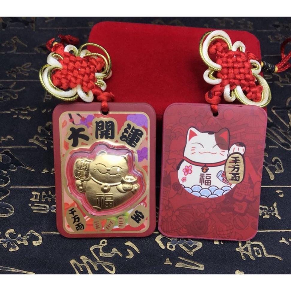 Bao lì xì mèo thần tài như ý cát tường vàng 24k 9999