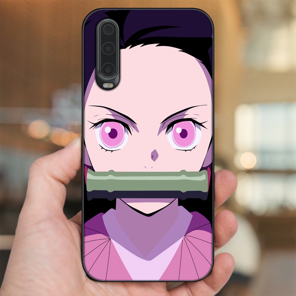 Ốp lưng Huawei P30 viền đen in hình Nezuko Kimetsu no Yaiba