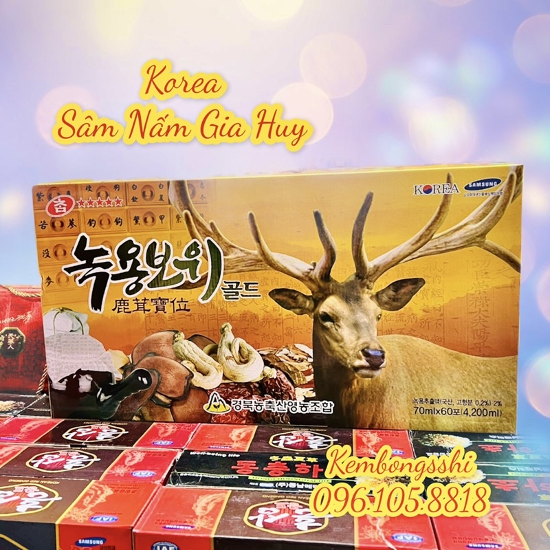 [ HÀNG MỚI ]Nước Hồng Sâm Nhung Hươu 6 Năm Tuổi Hàn Quốc, Hộp 60 gói