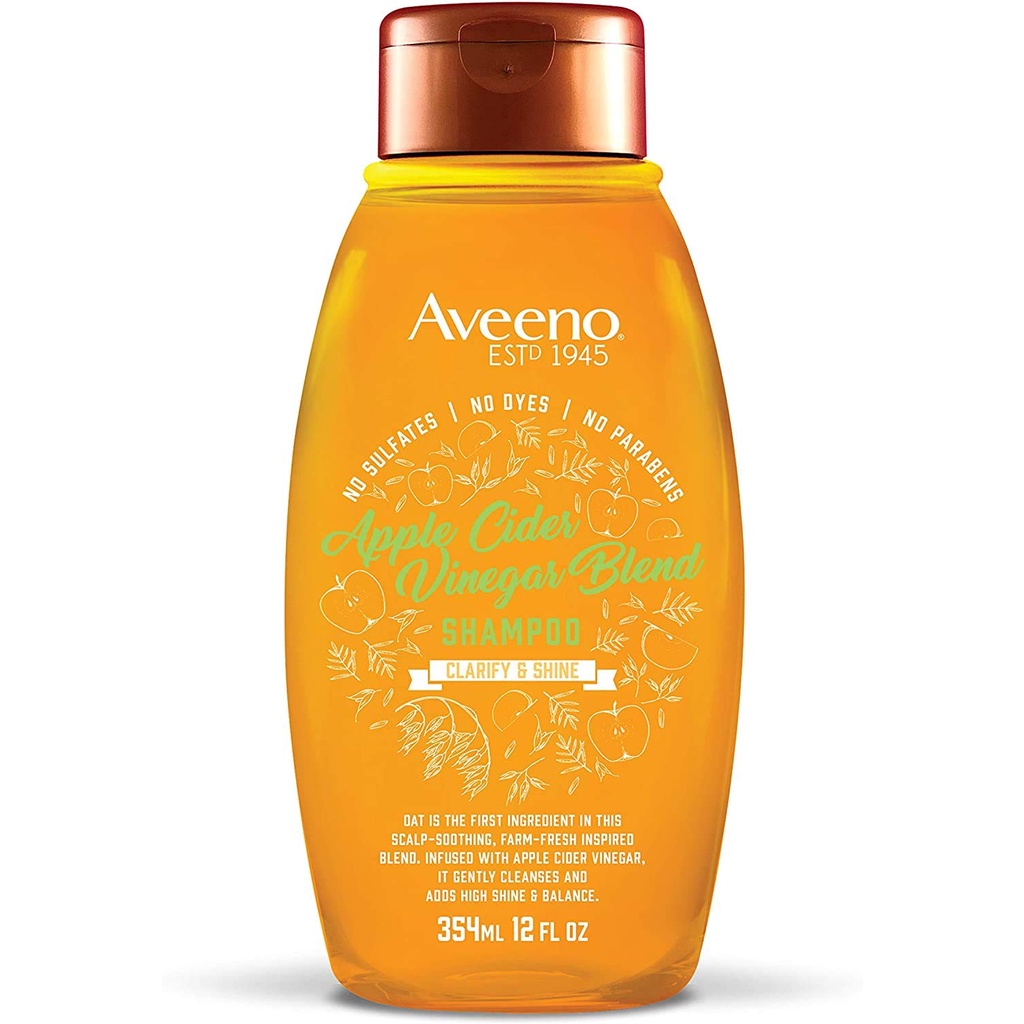 Dầu gội Aveeno Dấm táo và Yến mạch dành cho da đầu dầu Aveeno Apple Cider Vinegar 354ml date 8.2025