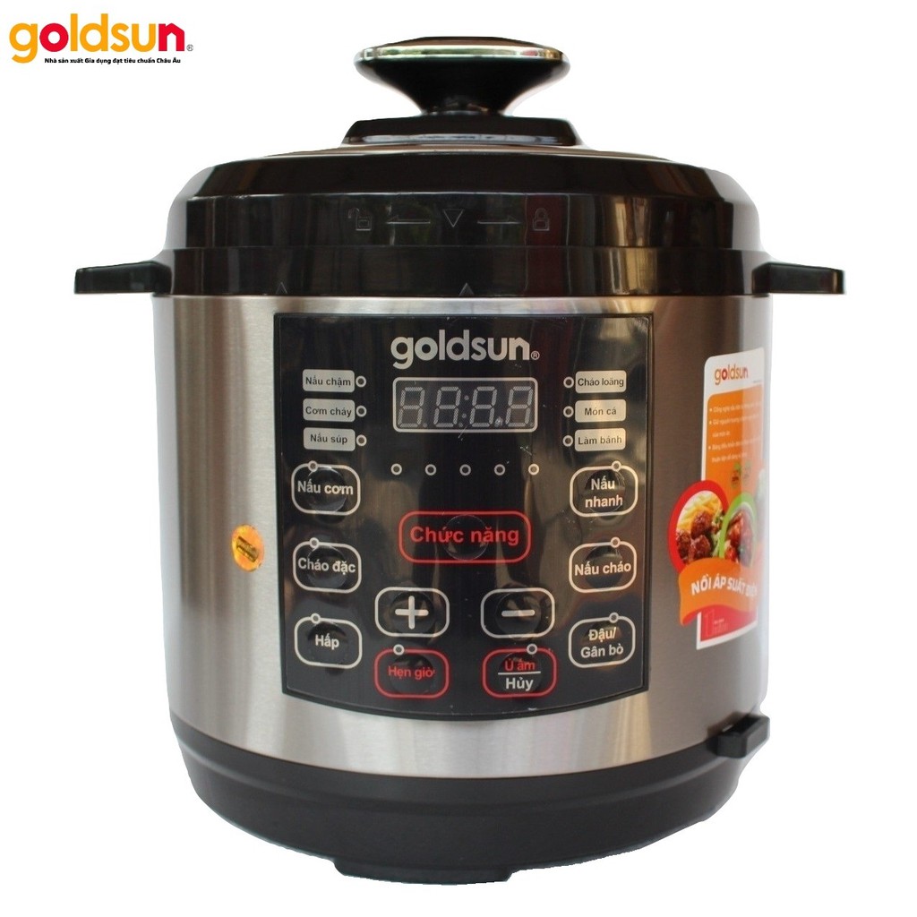 [Mã 273ELHA100K0 hoàn 7% đơn 500K] Nồi áp suất Goldsun CD2601 6L Điện tử- Hàng chính hãng