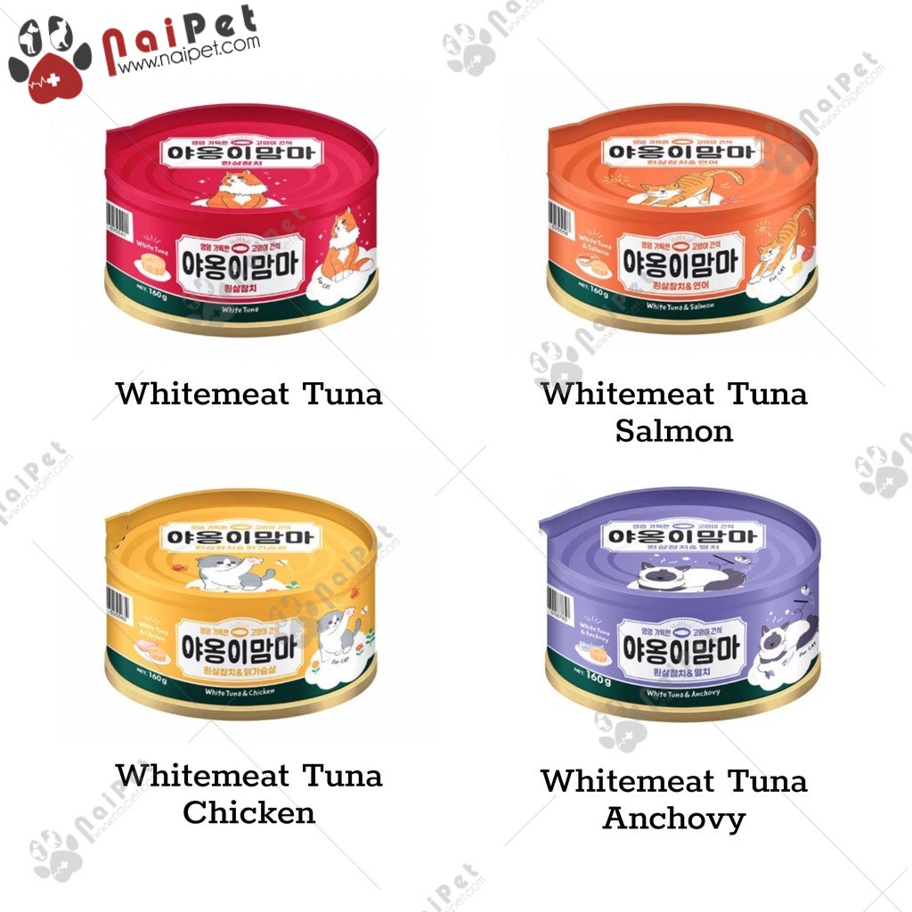 Thức Ăn Dinh Dưỡng Pate Cho Mèo Meow Mamma Hàn Quốc Lon 160g