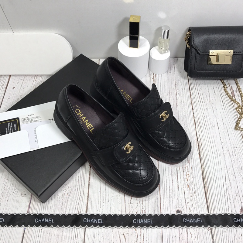 Chanel Giày loafer da cừu thời trang thu đông thường ngày cho nữ công sở