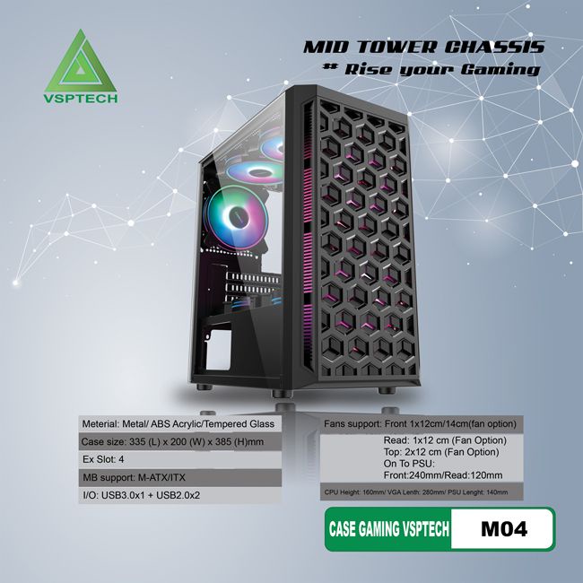 Vỏ Máy Tính VSP Mid TOWER CHASSIS M04