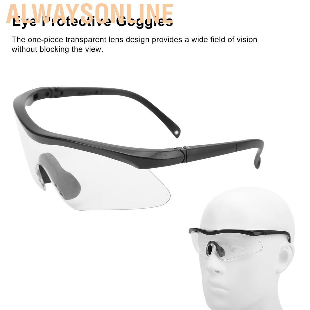 Alwaysonline Safety Goggles Protection Glasses Sandproof Antifog Antisplash Clear PC Lens Adjustable Waterproof Wide View for