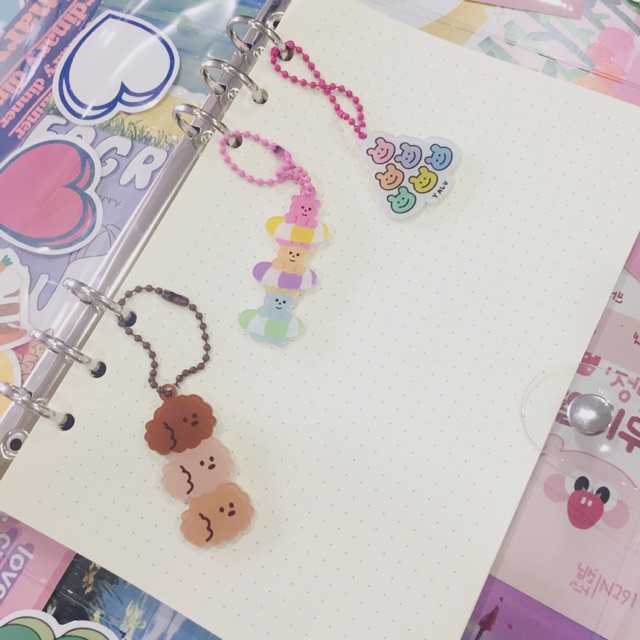 Keyring móc khoá trang trí sổ tay style Hàn