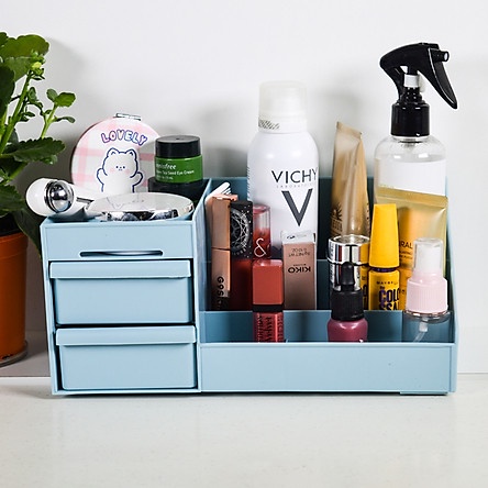 Kệ đựng mỹ phẩm đa năng 2 NGĂN KÉO nhiều ô bằng nhựa ❖KỆ 2 NGĂN KÉO❖