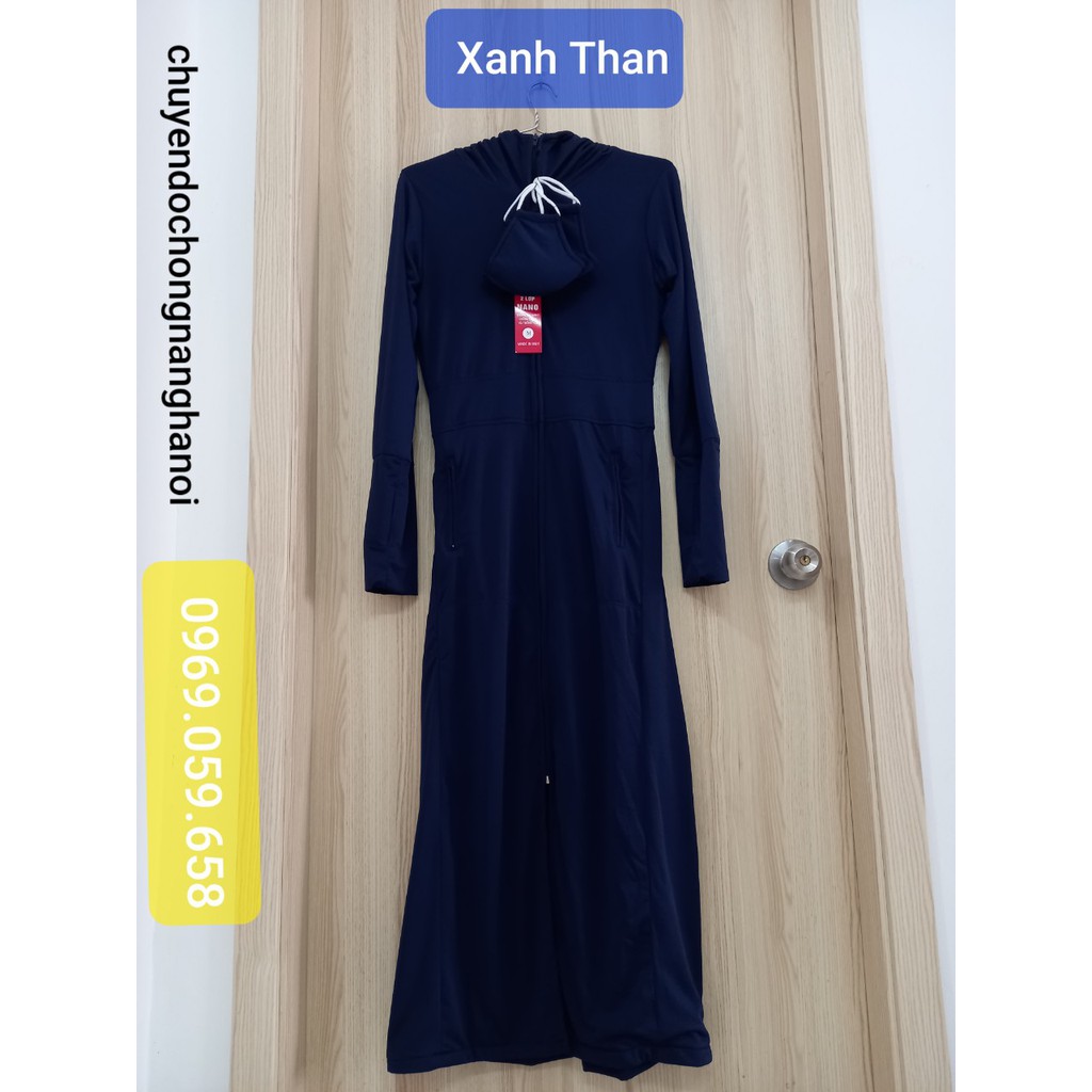 Áo chống nắng 2 lớp toàn thân dáng dài Cotton thông hơi chống tia UV, bụi Nano cao cấp | BigBuy360 - bigbuy360.vn