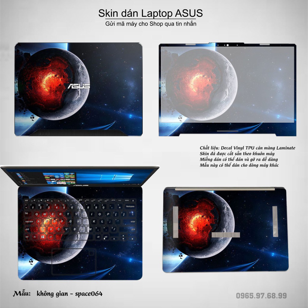 Skin dán Laptop Asus in hình không gian _nhiều mẫu 11 (inbox mã máy cho Shop)