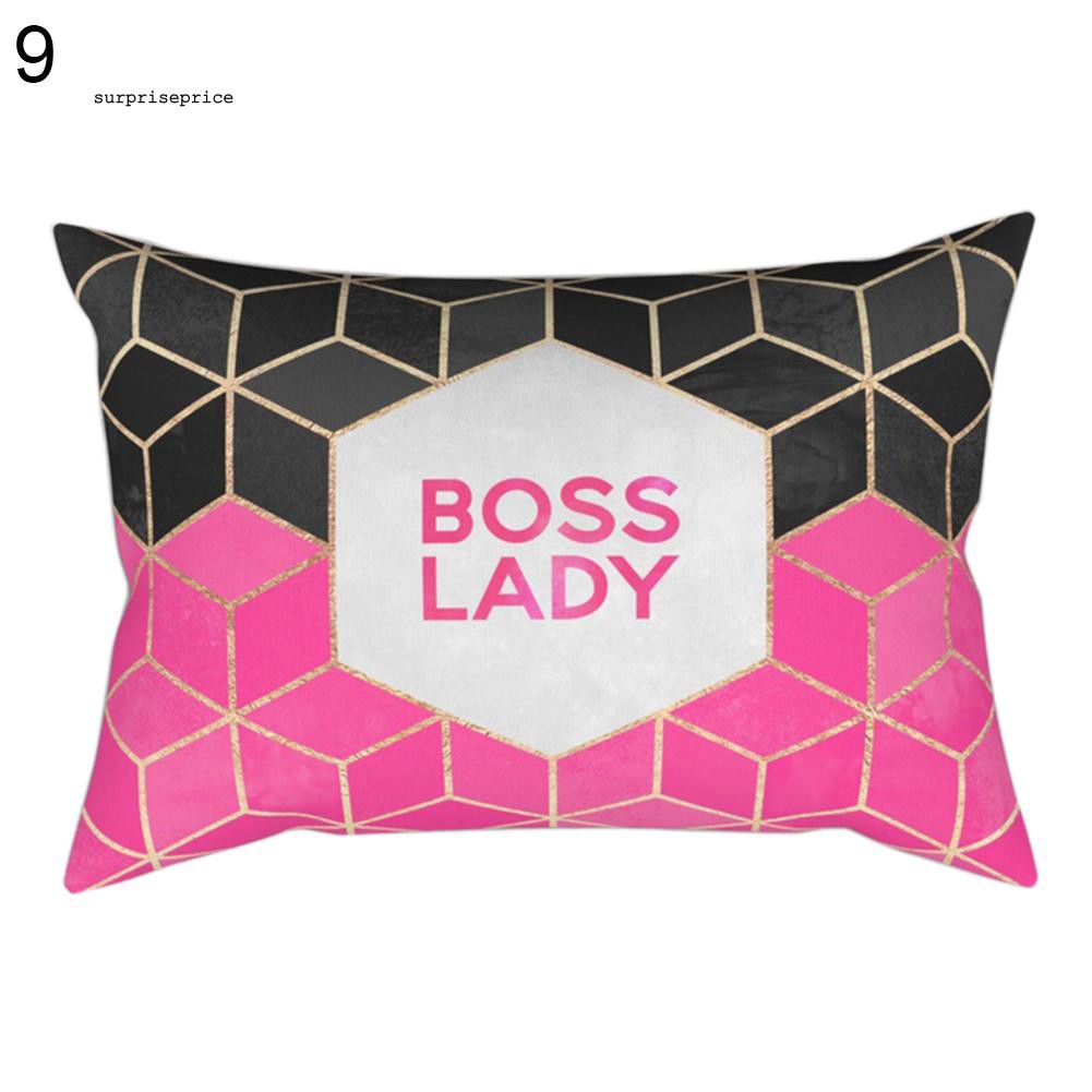 Áo gối khổ chữ nhật 30cm x 50cm in họa tiết cách điệu trang nhã