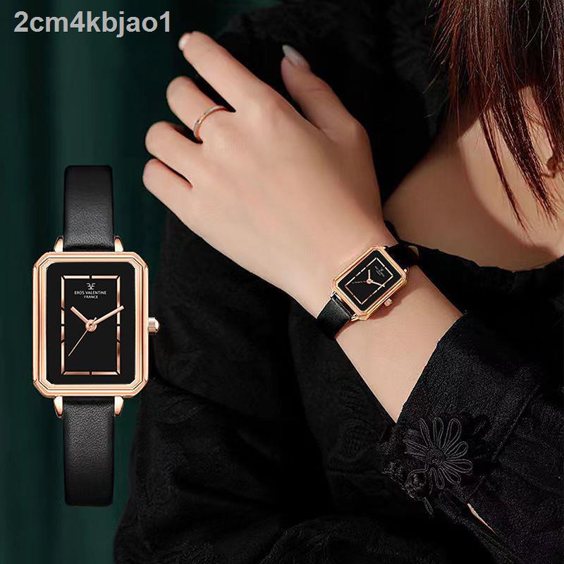 ⊕❒Đồng hồ nữ siêu mỏng hình vuông retro cổ điển Bắc Âu khí chất thích hợp cao chống thấm nước sinh viên