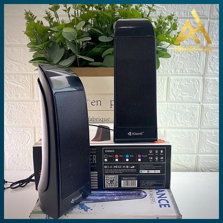 Loa Máy Tính Để Bàn Mini Có Dây Chính Hãng 2.0 Kisonli S111 Loa Vi Tính Nghe Nhạc Laptop Pc Gaming