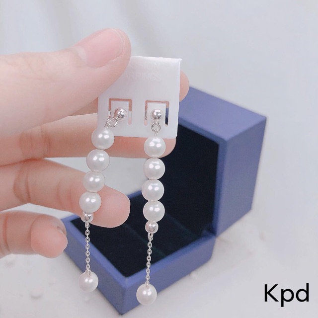 BÔNG TAI NỮ BẠC TA - KHUYÊN TAI TRAI DÁNG DÀI SANG CHẢNH