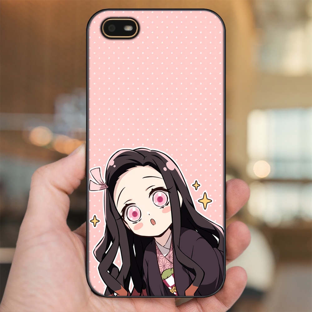 Ốp lưng Oppo A1K viền đen in hình Nezuko Kimetsu no Yaiba