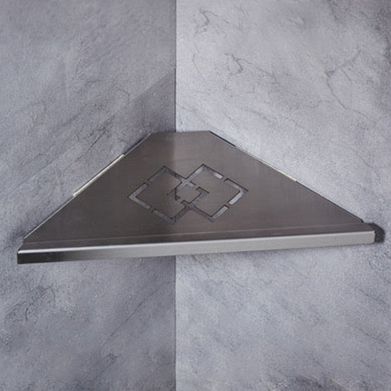 Giá Đỡ Dầu Gội Bằng Kim Loại Hình Tam Giác Đa Năng Gắn Góc Tường Nhà Bếp / Phòng Tắm